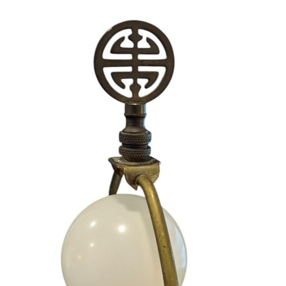 Vintage Metallic Mille Fleur Chinoiserie Ginger Jar Lamp Carved Wooden Base - Picture 9 of 15